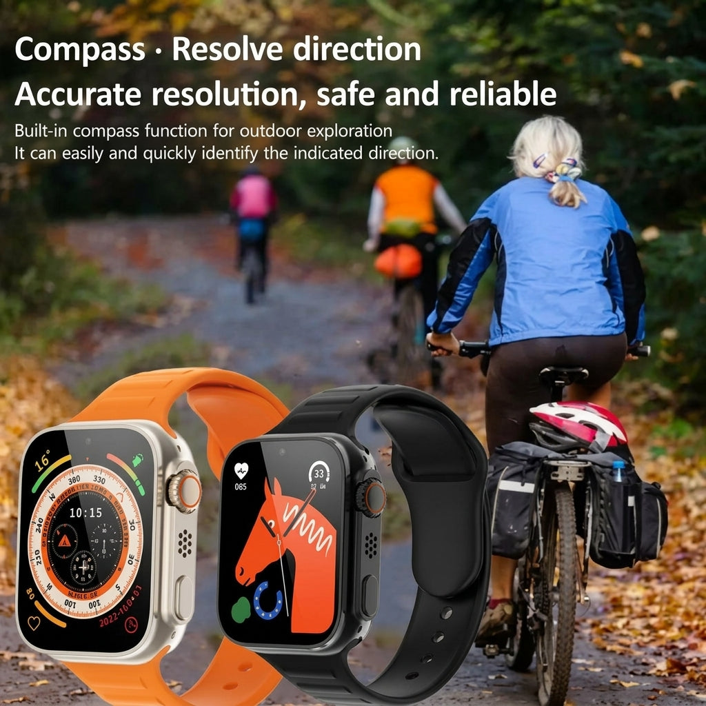 Premium Smart Watch with Compass & Outdoor Sports Features side angle