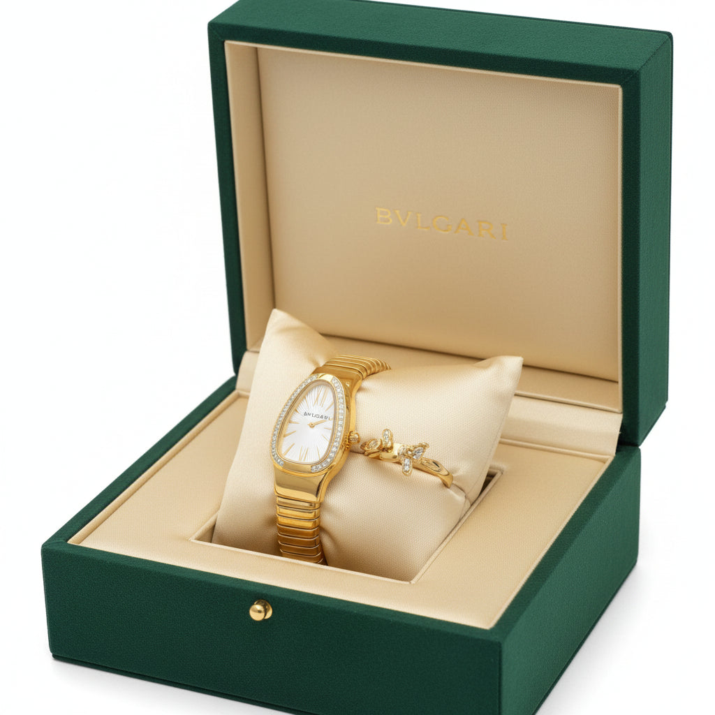 BVLGARI Snake Watch for Women – Premium Luxury Bracelet Watch | Elegant Fashion Timepiece with Gift Box