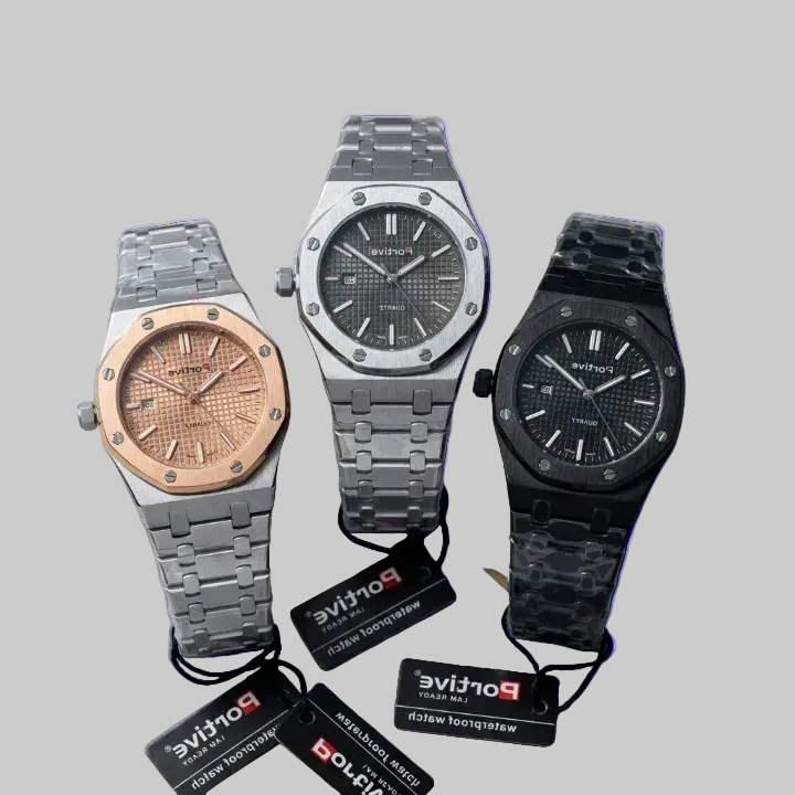 Portive Men's Chronograph Watch – Stylish Everyday Fashion Watch | Black